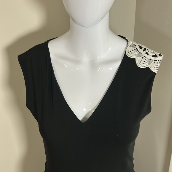 Tory Burch Dress Black Embroidered Lace Applique Resort Collection Sleeveless 0 - Picture 5 of 12